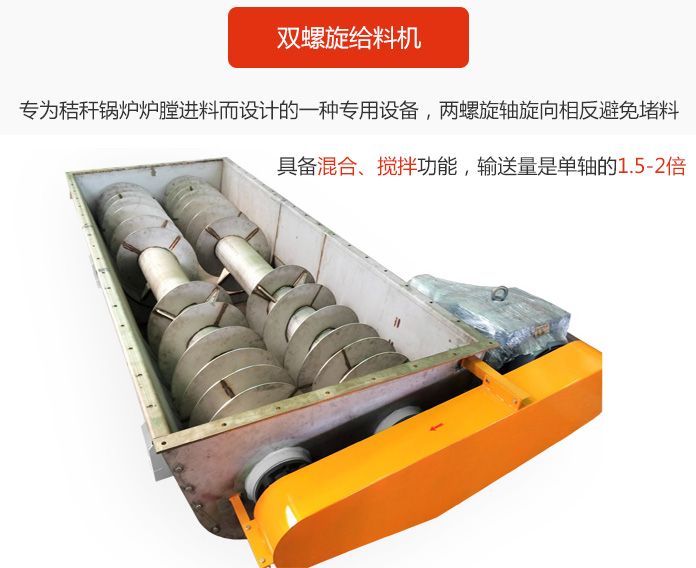 雙螺旋給料機(jī)采用雙軸設(shè)計，具備混合、攪拌功能。